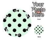 Polka Dots - Black on Pastel Green Playing Cards 54 (Round)