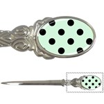 Polka Dots - Black on Pastel Green Letter Opener