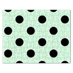 Polka Dots - Black on Pastel Green Jigsaw Puzzle (Rectangular)