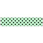 Polka Dots - Black on Mint Green Flano Scarf (Small)