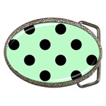 Polka Dots - Black on Mint Green Belt Buckle