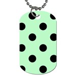 Polka Dots - Black on Mint Green Dog Tag (One Side)