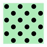 Polka Dots - Black on Mint Green Medium Glasses Cloth (2 Sides)