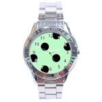 Polka Dots - Black on Mint Green Stainless Steel Analogue Watch