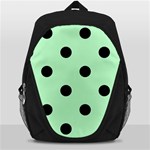 Polka Dots - Black on Mint Green Backpack Bag