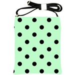 Polka Dots - Black on Mint Green Shoulder Sling Bag