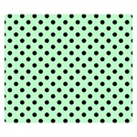 Polka Dots - Black on Mint Green Double Sided Flano Blanket (Small)