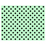 Polka Dots - Black on Mint Green Double Sided Flano Blanket (Medium)