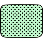 Polka Dots - Black on Mint Green Fleece Blanket (Mini)