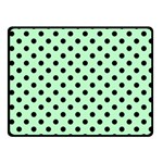 Polka Dots - Black on Mint Green Fleece Blanket (Small) (One Side)