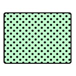 Polka Dots - Black on Mint Green Double Sided Fleece Blanket (Small) (Two Sides)