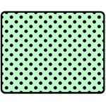 Polka Dots - Black on Mint Green Double Sided Fleece Blanket (Medium) (Two Sides)