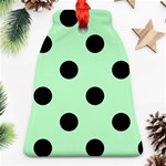 Polka Dots - Black on Mint Green Ornament (Bell)