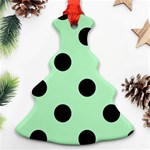 Polka Dots - Black on Mint Green Ornament (Christmas Tree)