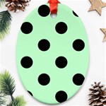 Polka Dots - Black on Mint Green Ornament (Oval)