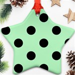 Polka Dots - Black on Mint Green Ornament (Star)