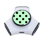 Polka Dots - Black on Mint Green Portable USB Hub (One Side)