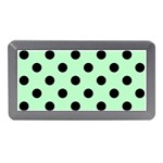 Polka Dots - Black on Mint Green Memory Card Reader (Mini)