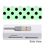 Polka Dots - Black on Mint Green Memory Card Reader (Stick)