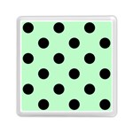 Polka Dots - Black on Mint Green Memory Card Reader with Storage (Square)