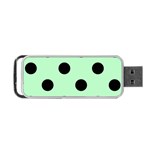 Polka Dots - Black on Mint Green Portable USB Flash (One Side)