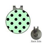 Polka Dots - Black on Mint Green Golf Ball Marker Hat Clip