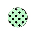 Polka Dots - Black on Mint Green Hat Clip Ball Marker (10 pack)