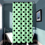 Polka Dots - Black on Mint Green Shower Curtain 36  x 72  (Stall)