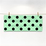 Polka Dots - Black on Mint Green Hand Towel