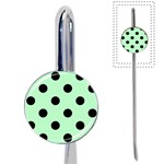 Polka Dots - Black on Mint Green Book Mark