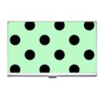 Polka Dots - Black on Mint Green Business Card Holder