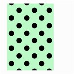 Polka Dots - Black on Mint Green Large Garden Flag (Two Sides)