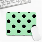 Polka Dots - Black on Mint Green Small Mousepad