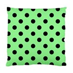 Polka Dots - Black on Light Green Standard Cushion Case (One Side)