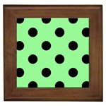 Polka Dots - Black on Light Green Framed Tile