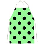 Polka Dots - Black on Light Green Full Print Apron