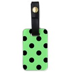 Polka Dots - Black on Light Green Luggage Tag (One Side)