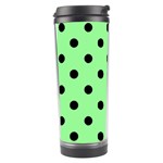 Polka Dots - Black on Light Green Travel Tumbler