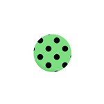 Polka Dots - Black on Light Green 1  Mini Button