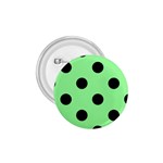 Polka Dots - Black on Light Green 1.75  Button