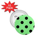 Polka Dots - Black on Light Green 1.75  Button (10 pack)