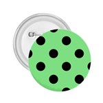 Polka Dots - Black on Light Green 2.25  Button