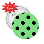 Polka Dots - Black on Light Green 2.25  Button (10 pack)