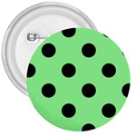 Polka Dots - Black on Light Green 3  Button