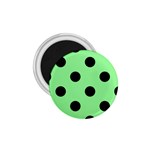 Polka Dots - Black on Light Green 1.75  Magnet