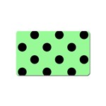 Polka Dots - Black on Light Green Magnet (Name Card)