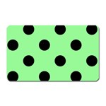 Polka Dots - Black on Light Green Magnet (Rectangular)