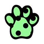 Polka Dots - Black on Light Green Magnet (Paw Print)