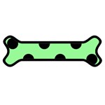 Polka Dots - Black on Light Green Magnet (Dog Bone)