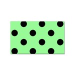 Polka Dots - Black on Light Green Sticker (Rectangular)